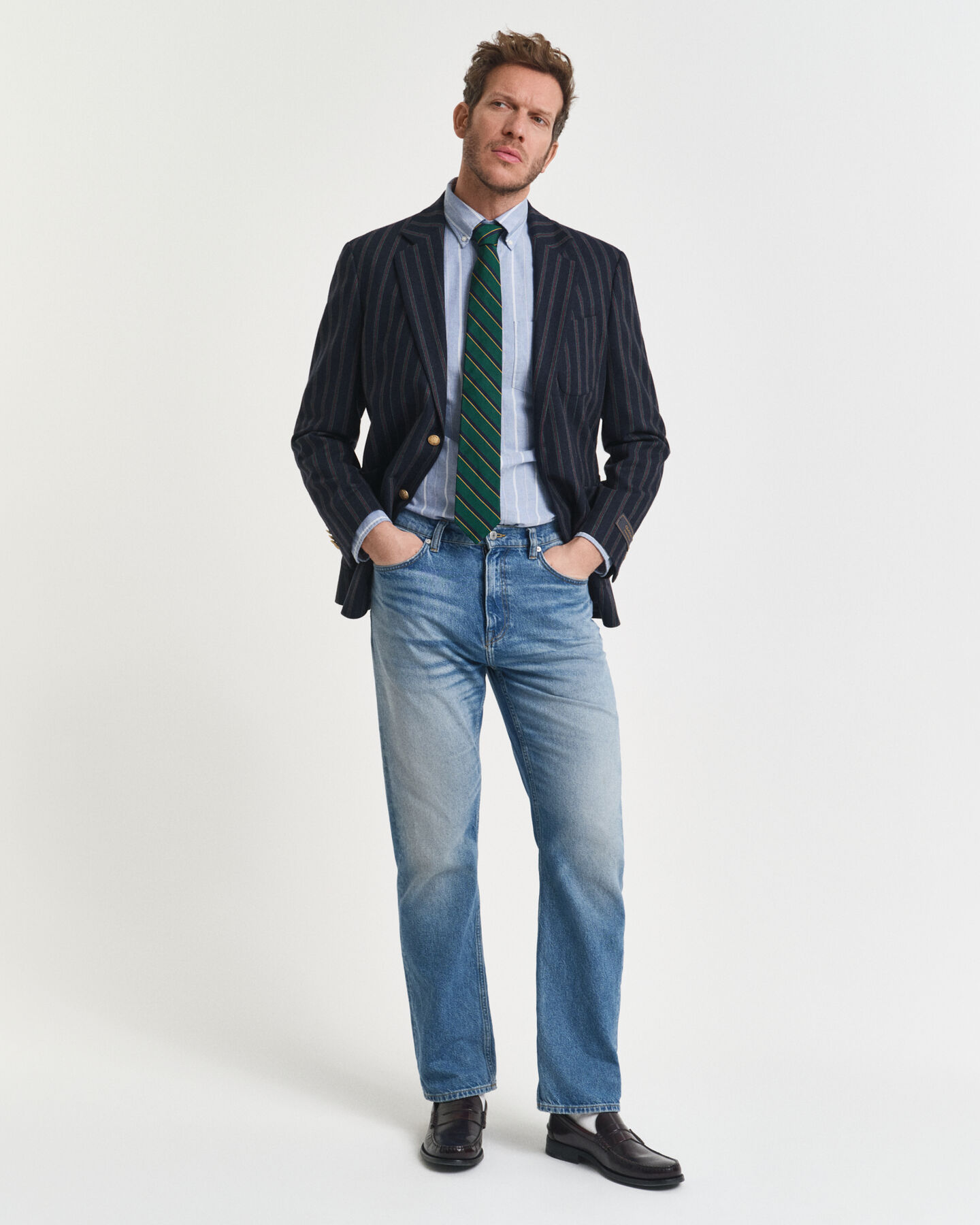 Regular Fit klassiek Oxford-overhemd met strepen