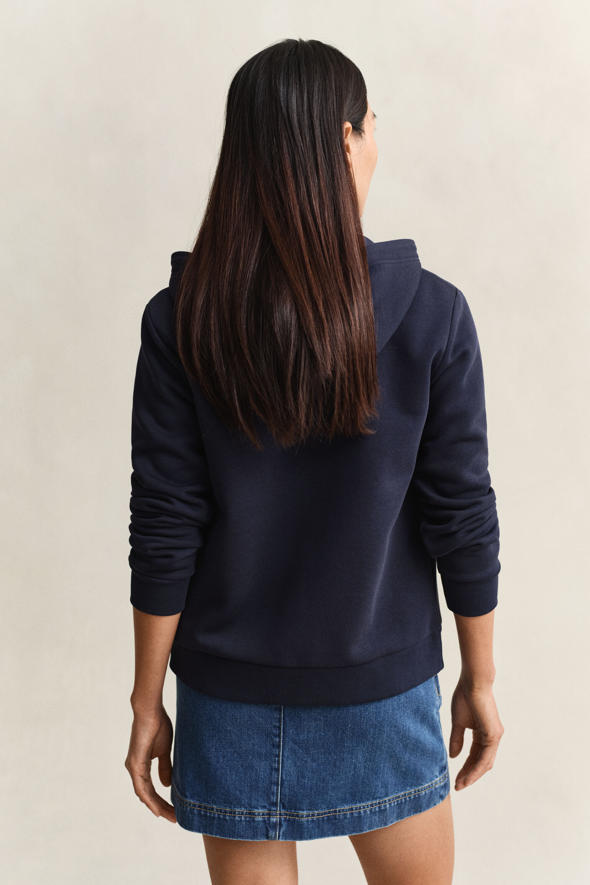 Tonal Shield hoodie met ritssluiting