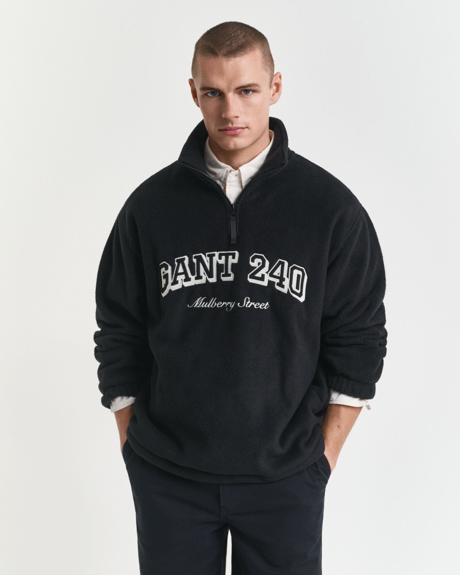 Fleecetrui met print