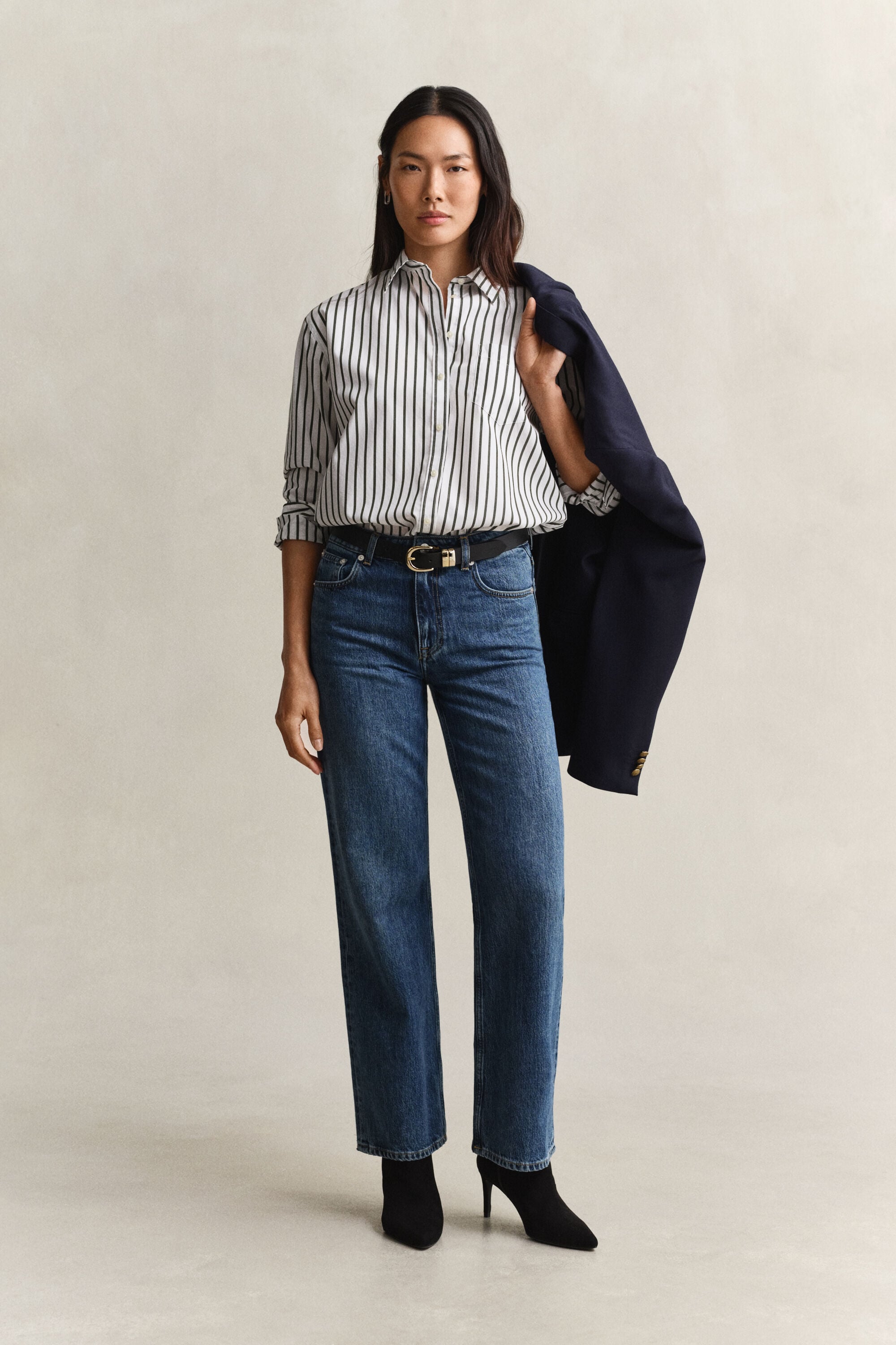 Relaxed Fit klassiek gestreept overhemd van poplin
