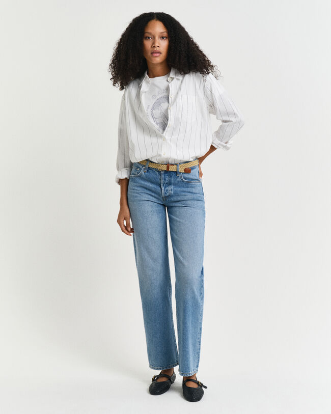 Rigid jeans met rechte pijpen