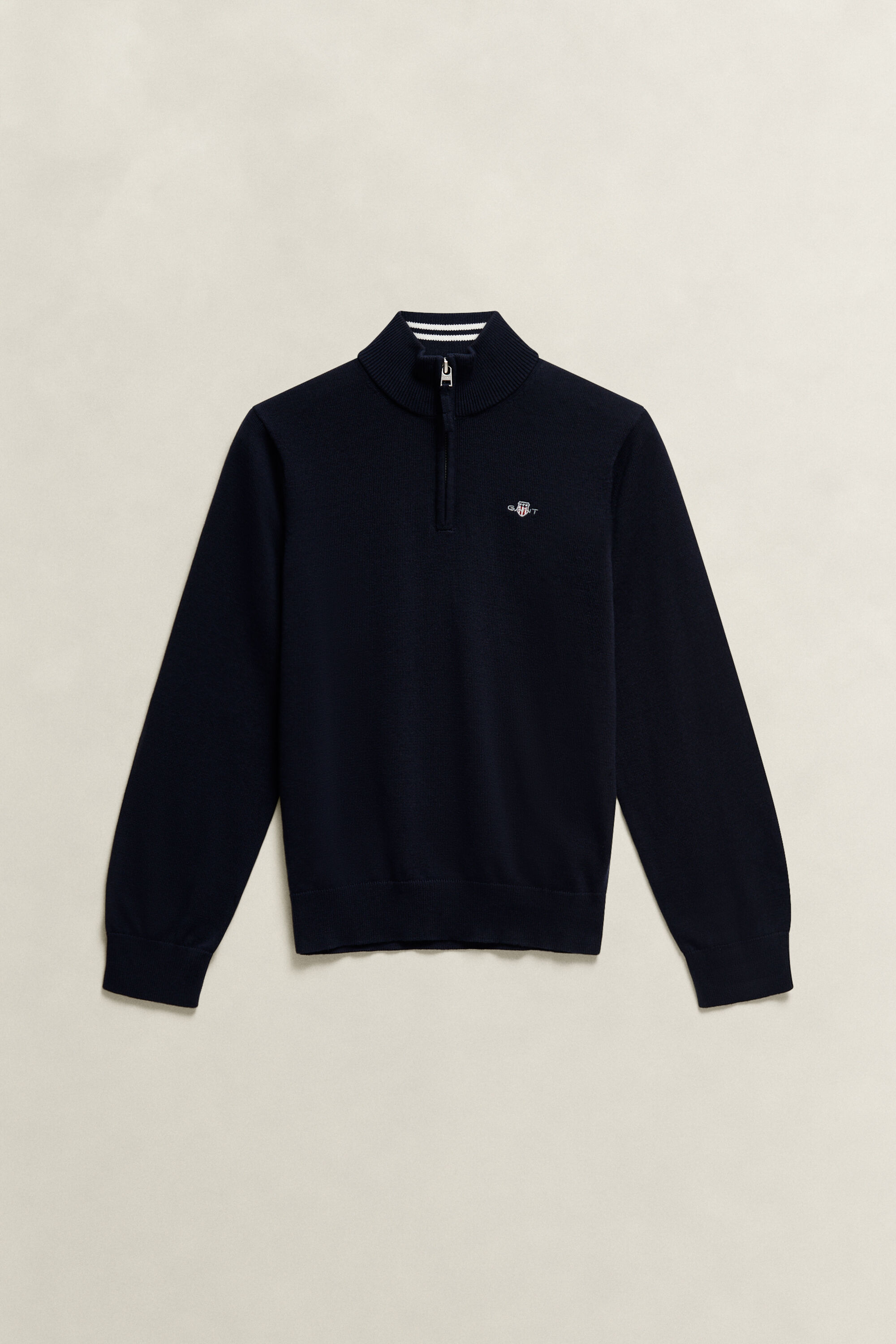 Sweater met korte rits en schild voor tienerjongens