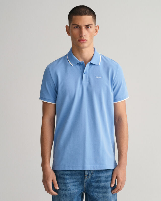 Contrast Tipped piqu&eacute; poloshirt