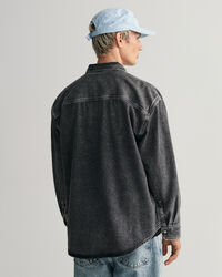 Oversized Heavy overhemd van verwassen denim