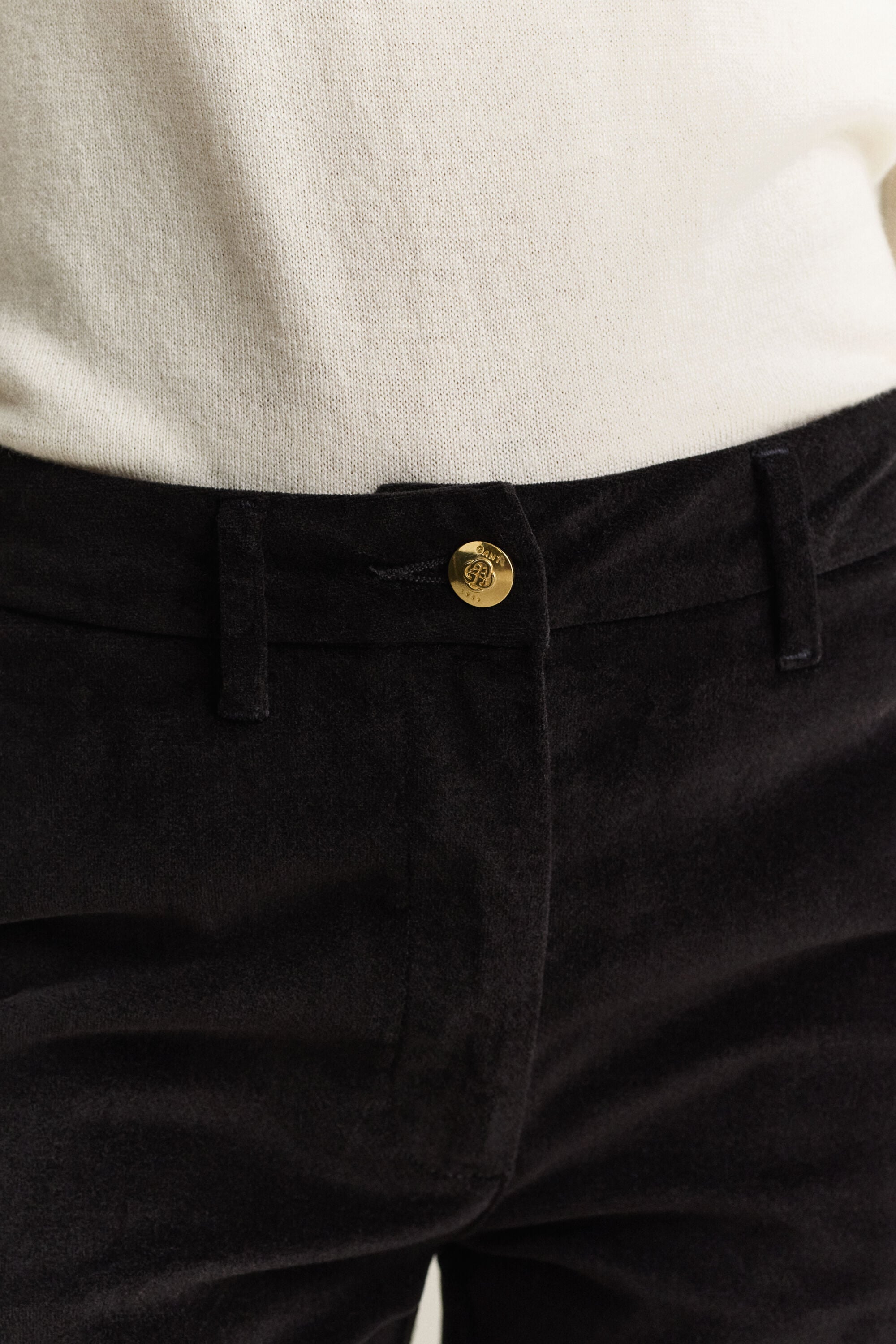 Fluwelen broek met wijduitlopende pijpen