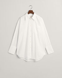 Oversized poplin overhemd met brede manchetten