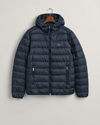 Licht donsjack met capuchon