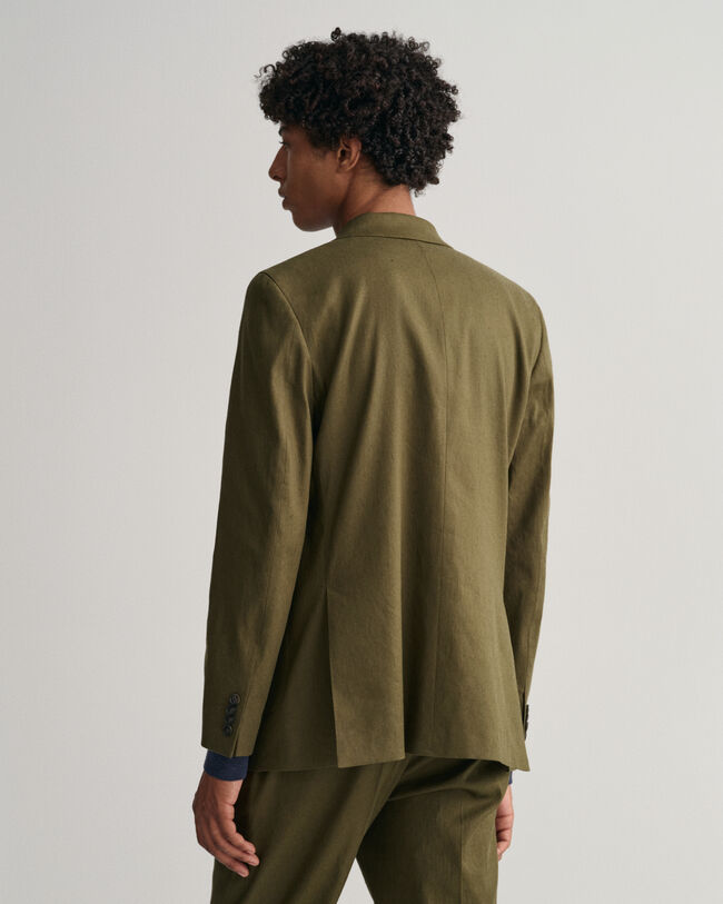 Kostuumblazer van katoen en linnen