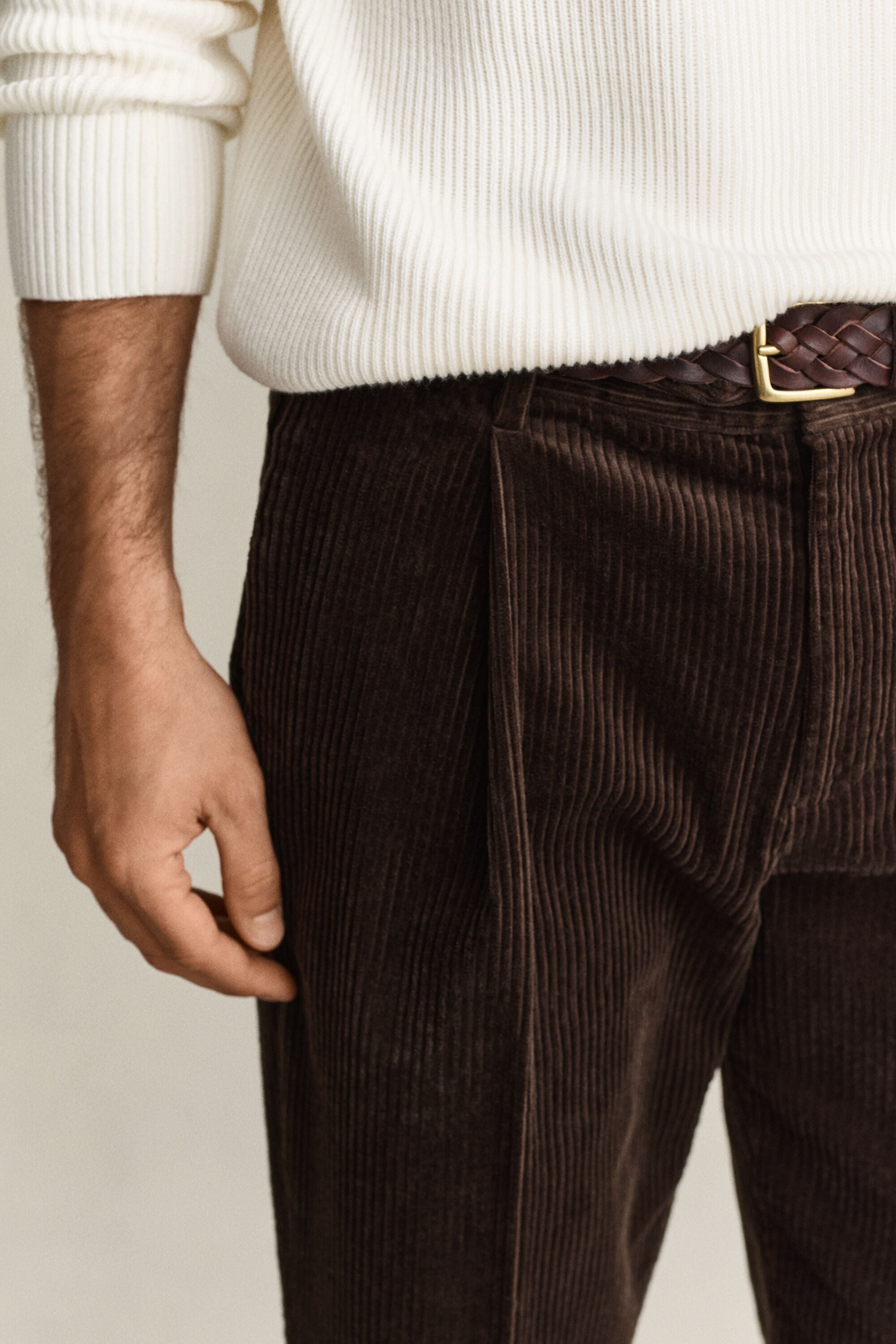 Corduroy kostuumbroek