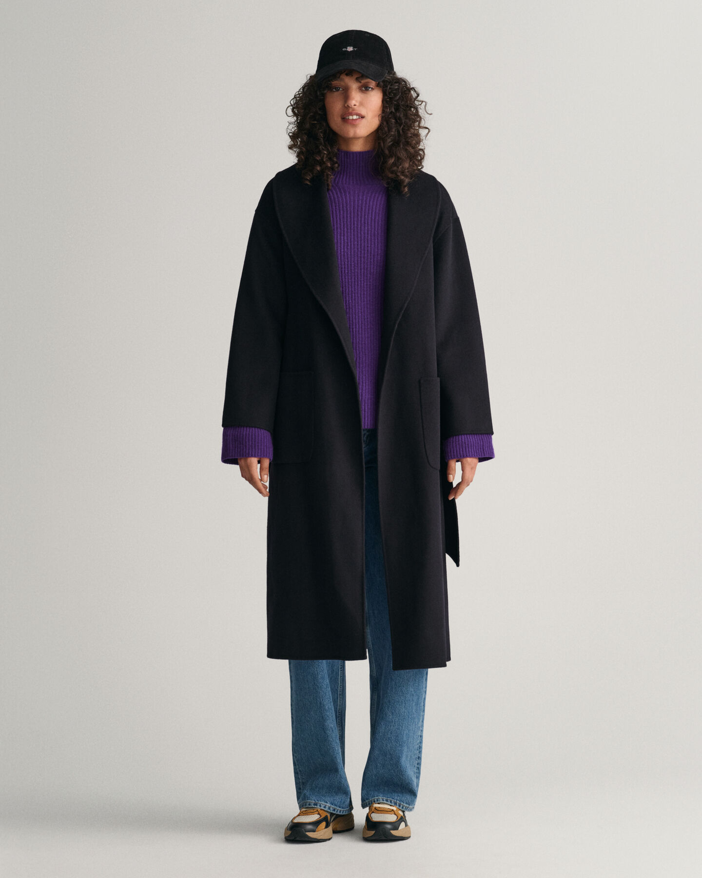 Sweater met opstaande kraag van geribde wol