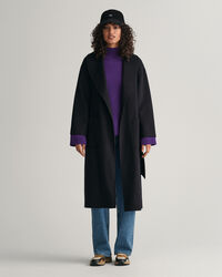 Sweater met opstaande kraag van geribde wol