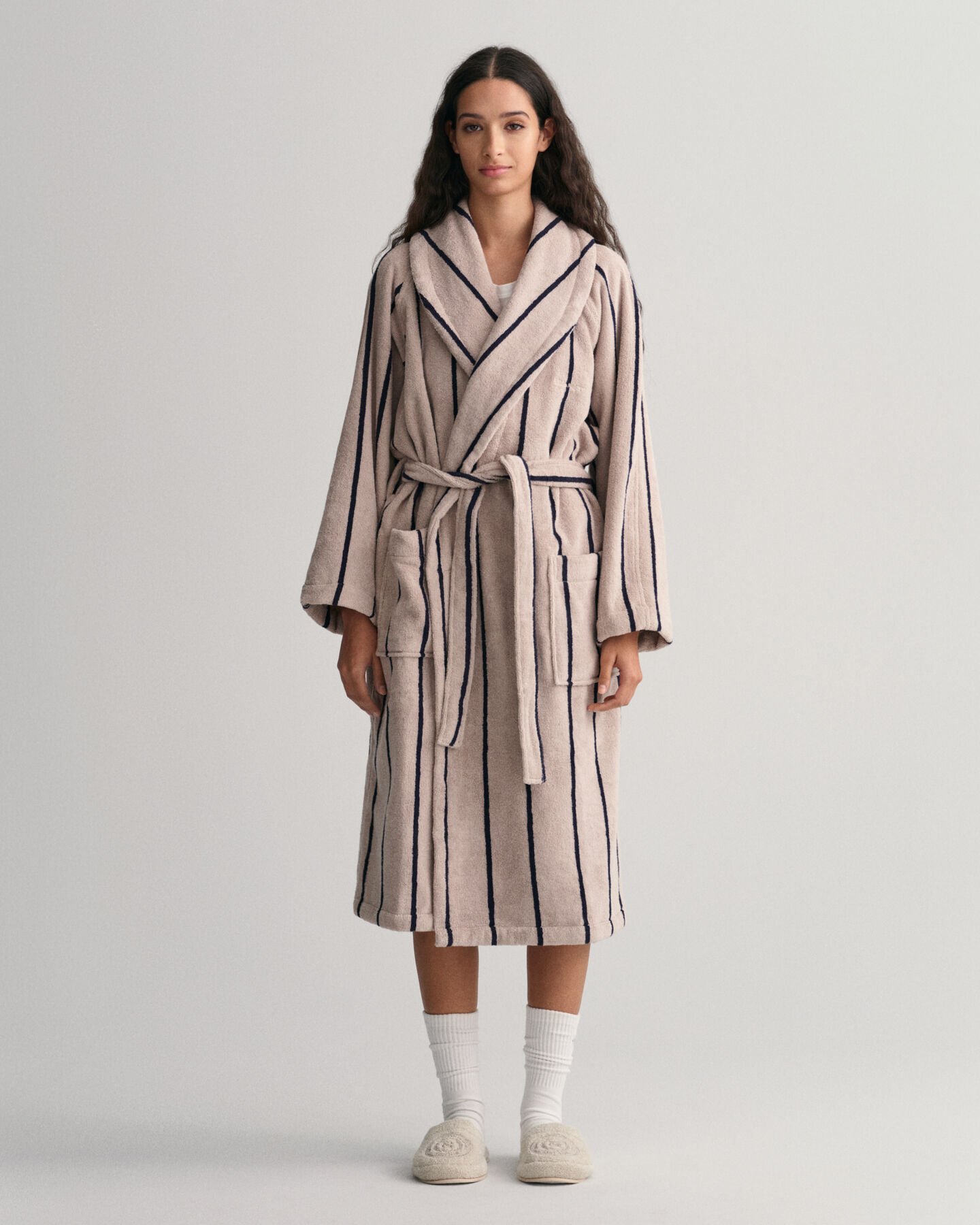 Gestreepte badjas