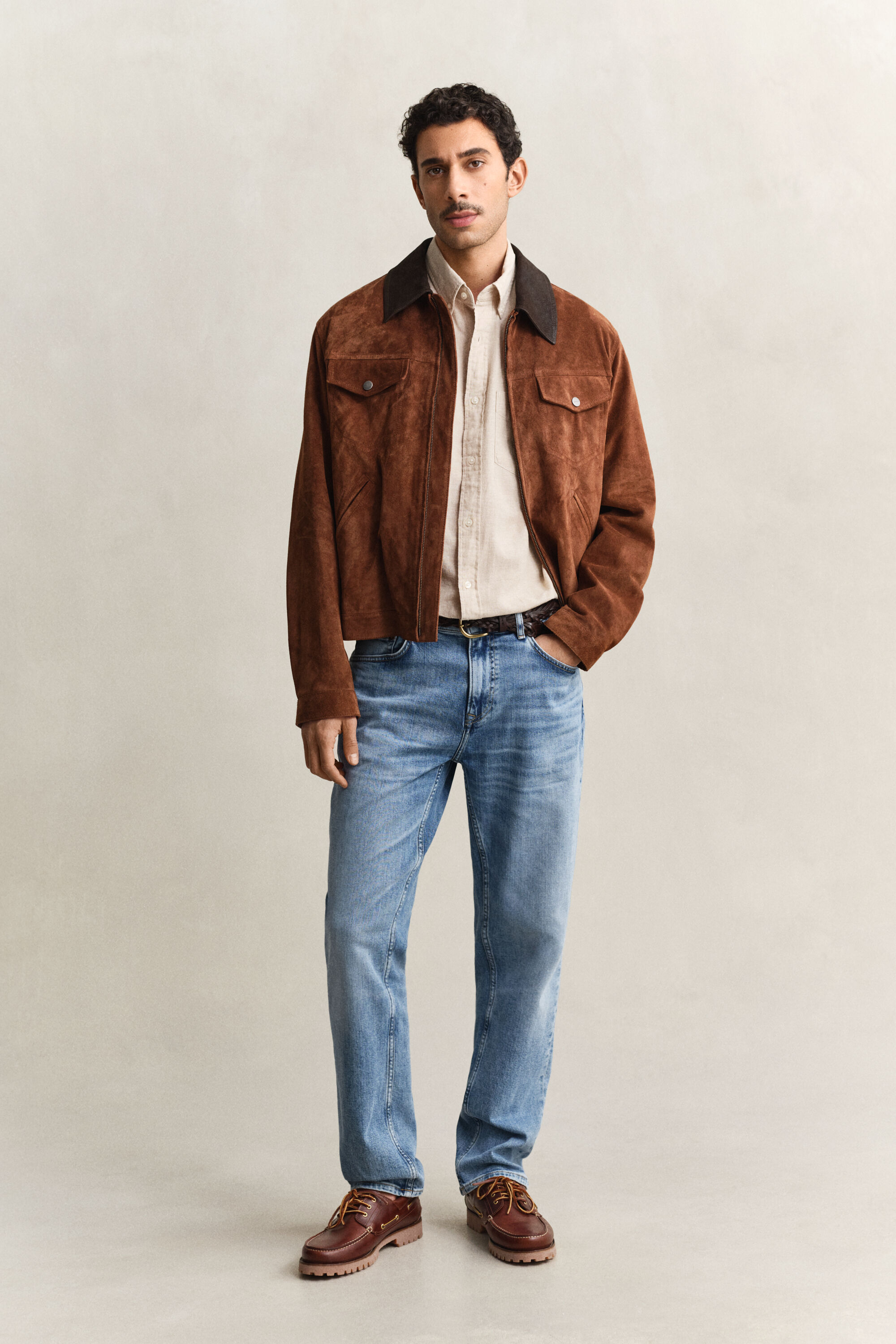 Overoverhemd van linnenmix