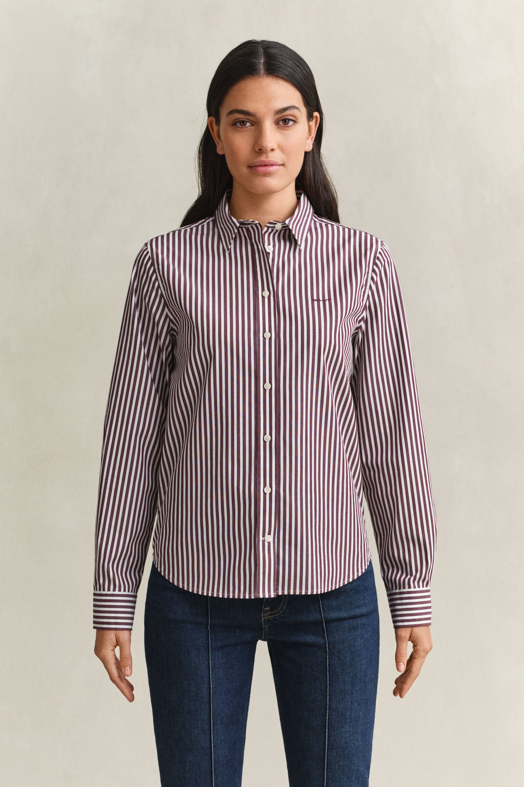 Regular Fit Classic gestreept overhemd van poplin