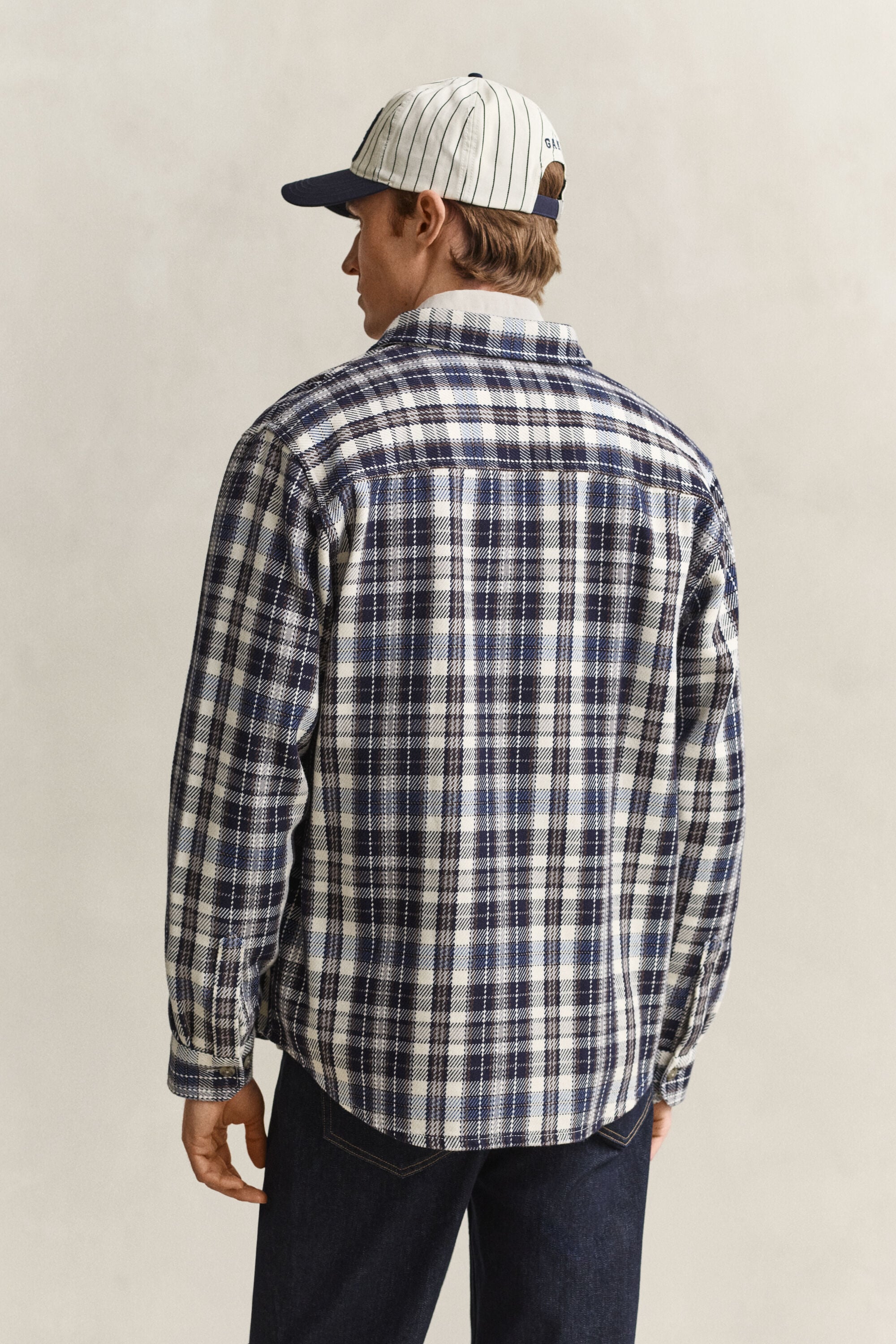 Geruit overshirt van keperkatoen