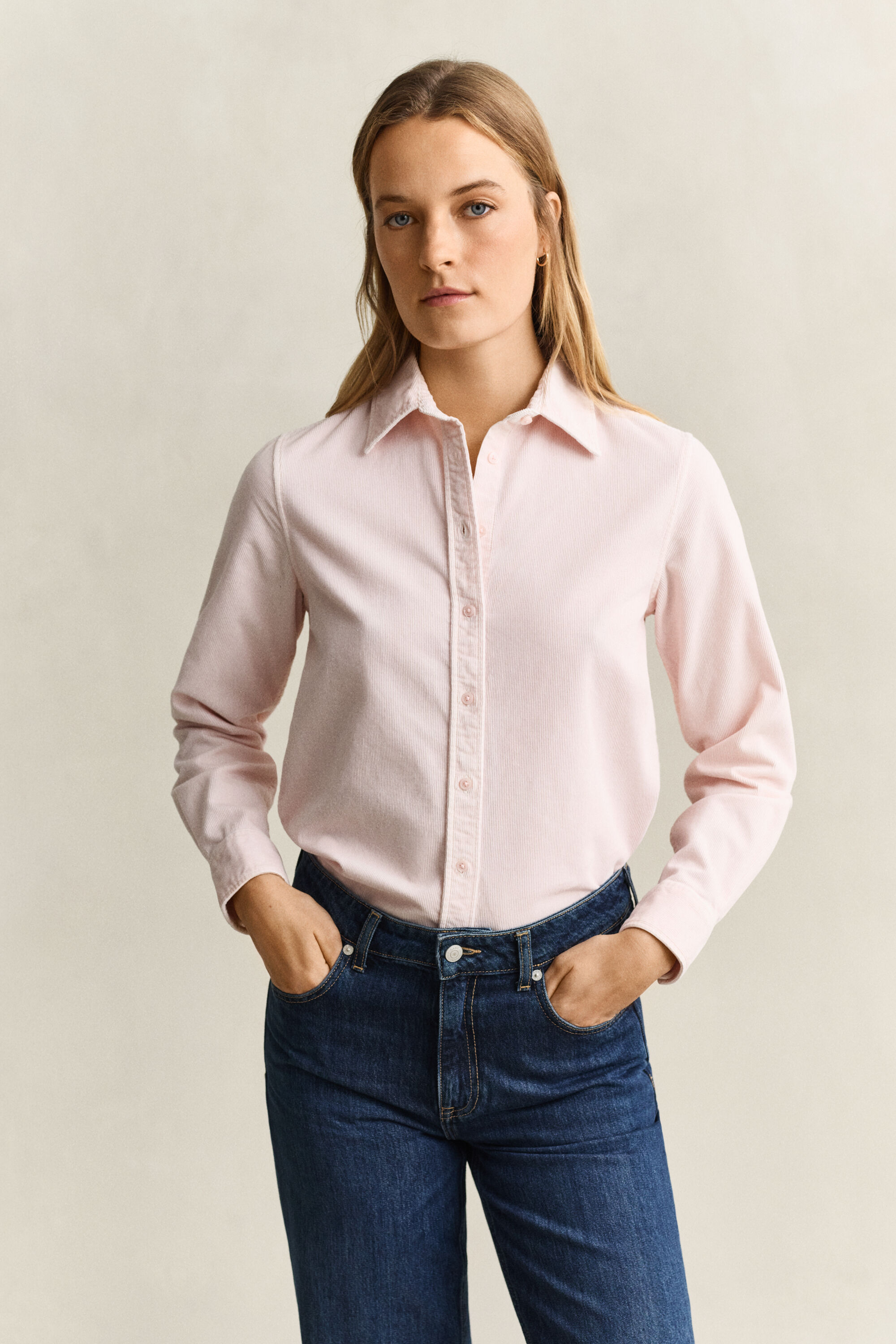 Regular corduroy overhemd