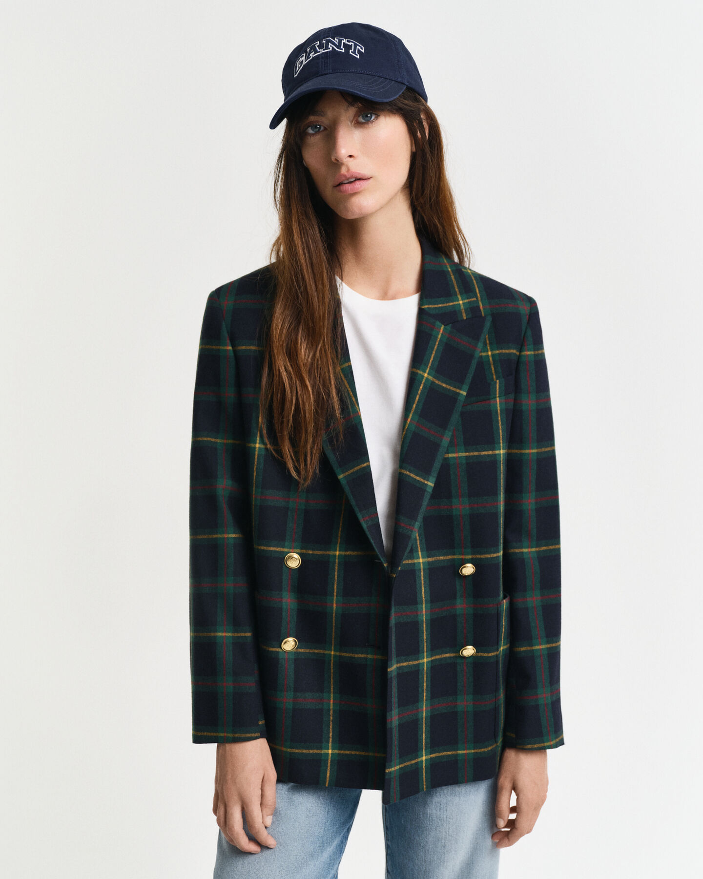 Regular Fit kostuumblazer met ruiten