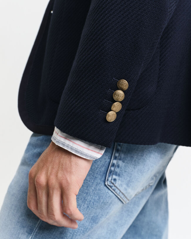 Slim Fit Club blazer van katoen en wol