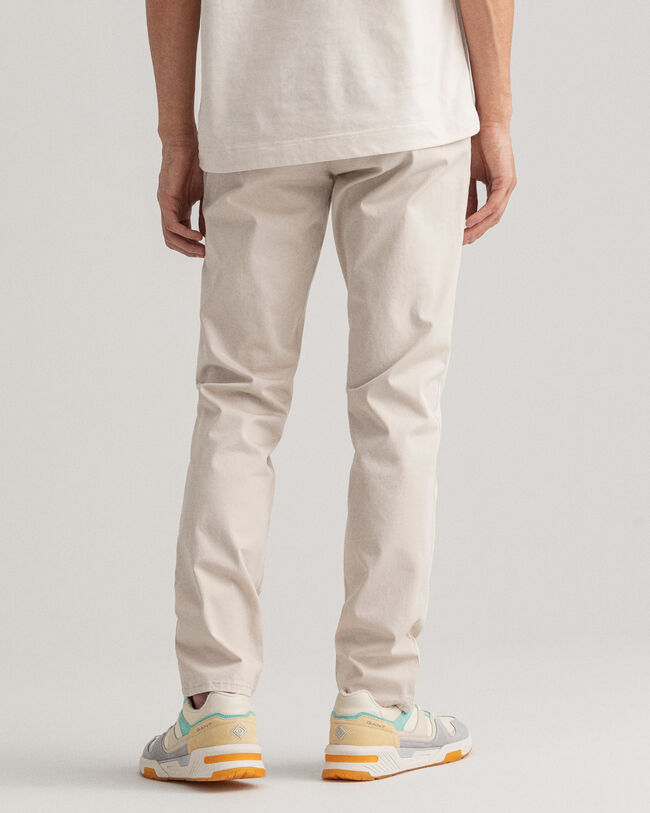 Hallden Slim Fit chino van keperstof
