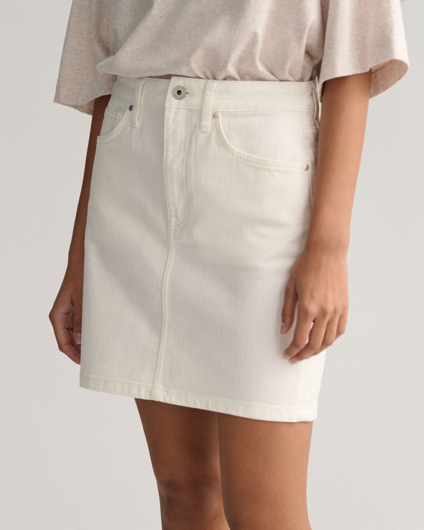 Witte denim rok