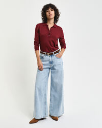 Naadloos poloshirt met lange mouwen