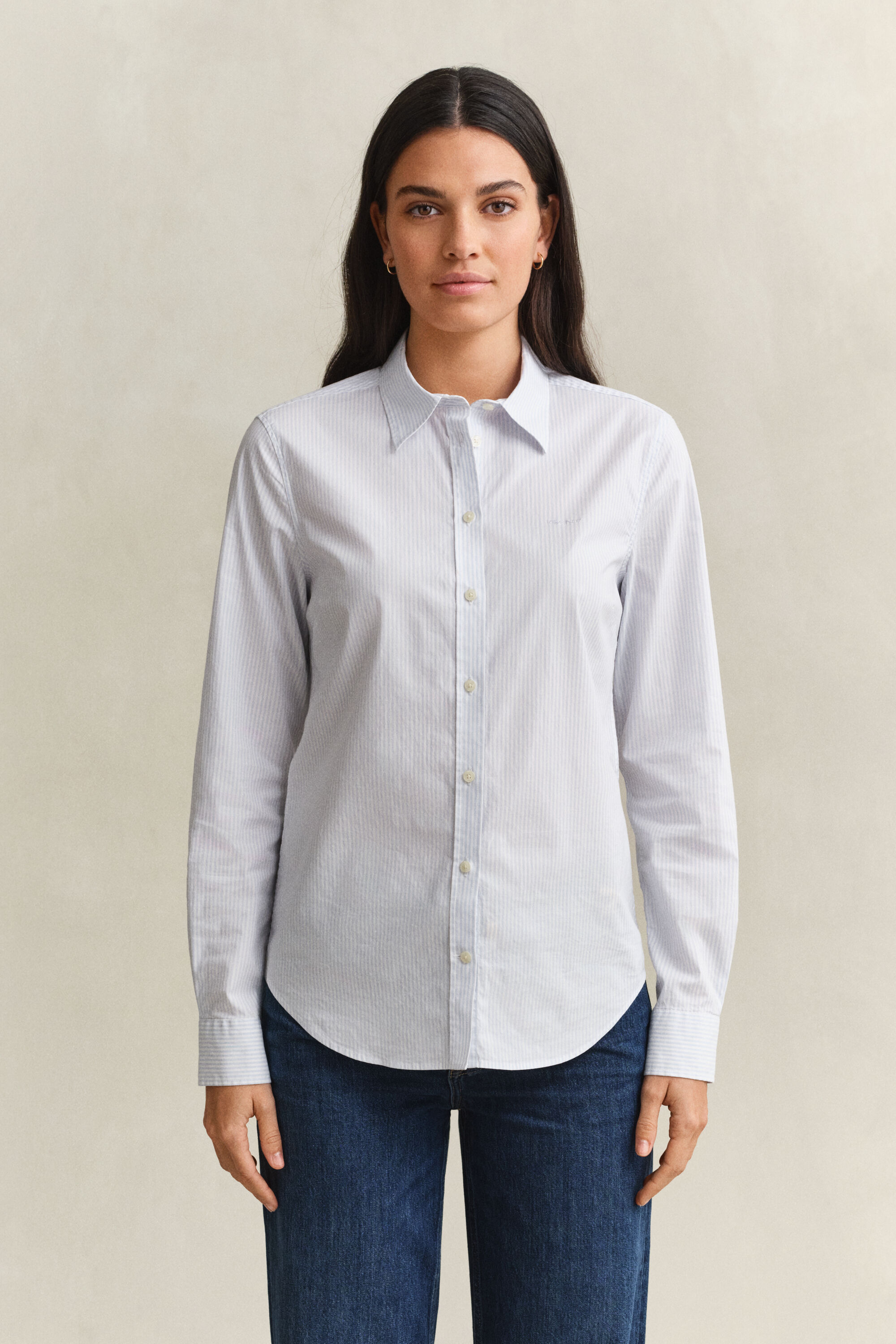 Poplin overhemd met strepen