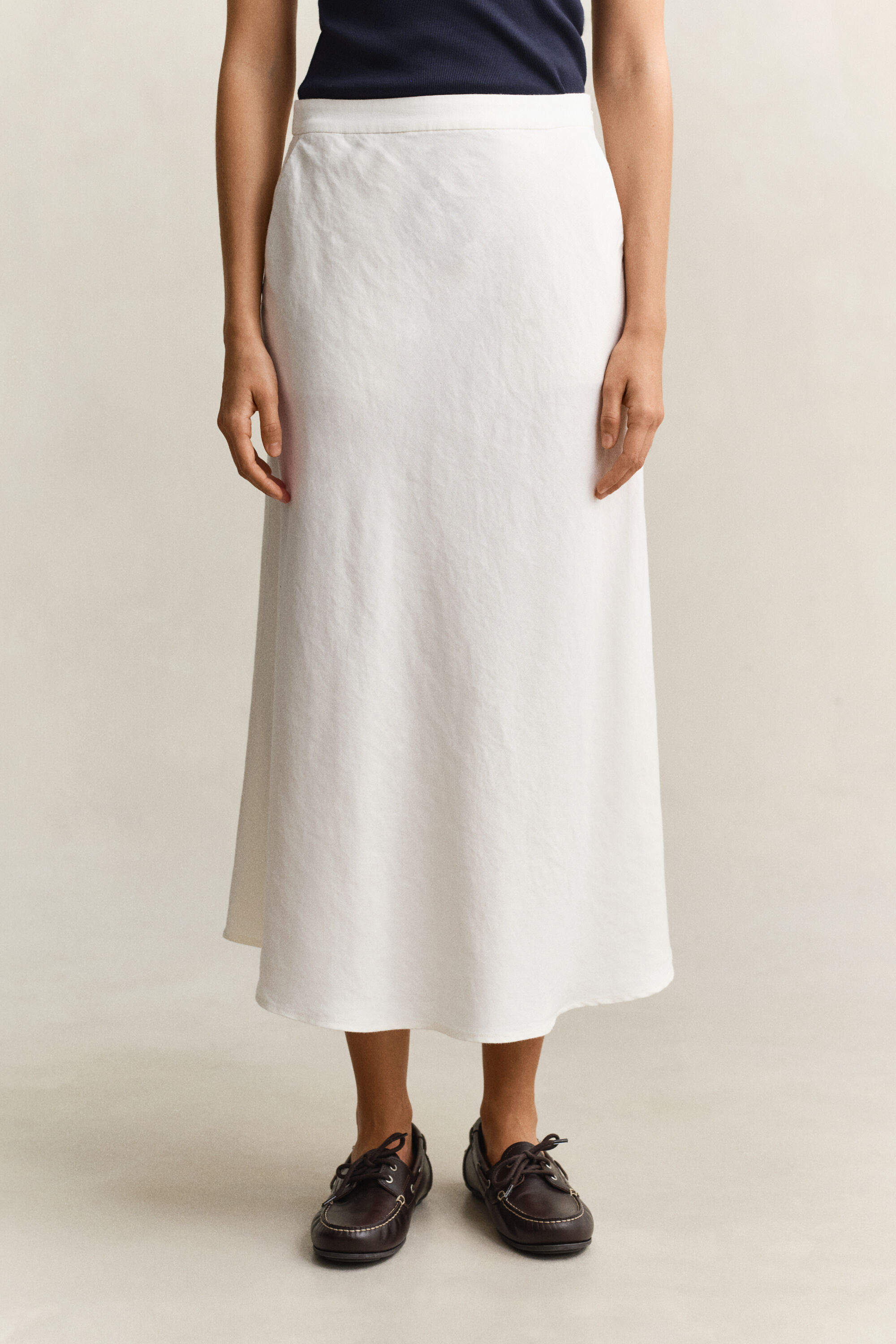 Wijduitlopende rok van linnenmix