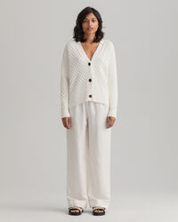 Broek zonder sluiting van linnen en viscose