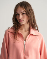Sunfaded sweatshirt met korte rits