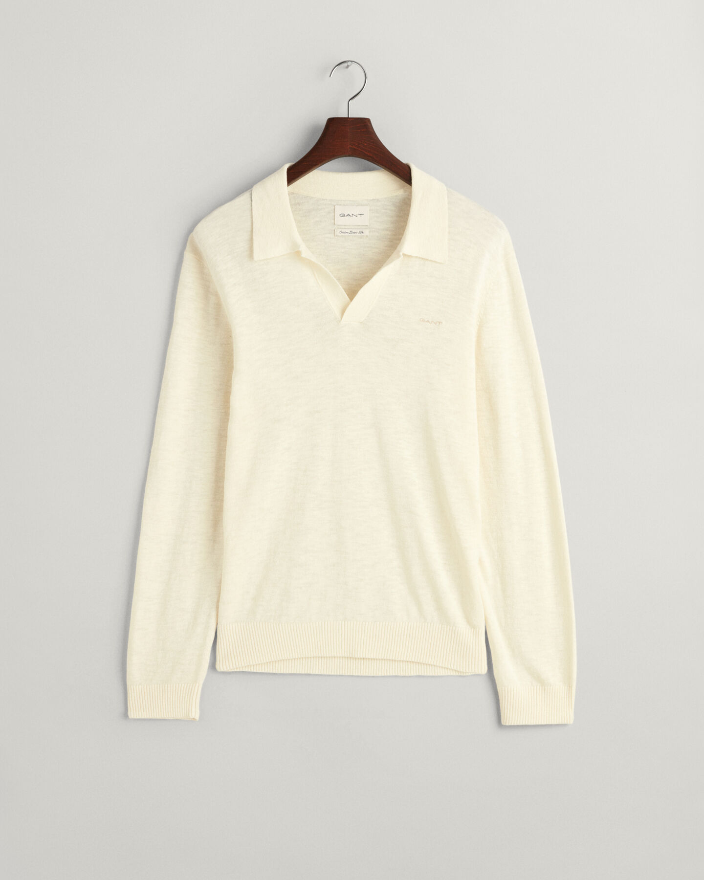 Open Polo sweater van katoen en linnen