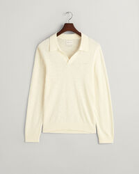 Open Polo sweater van katoen en linnen