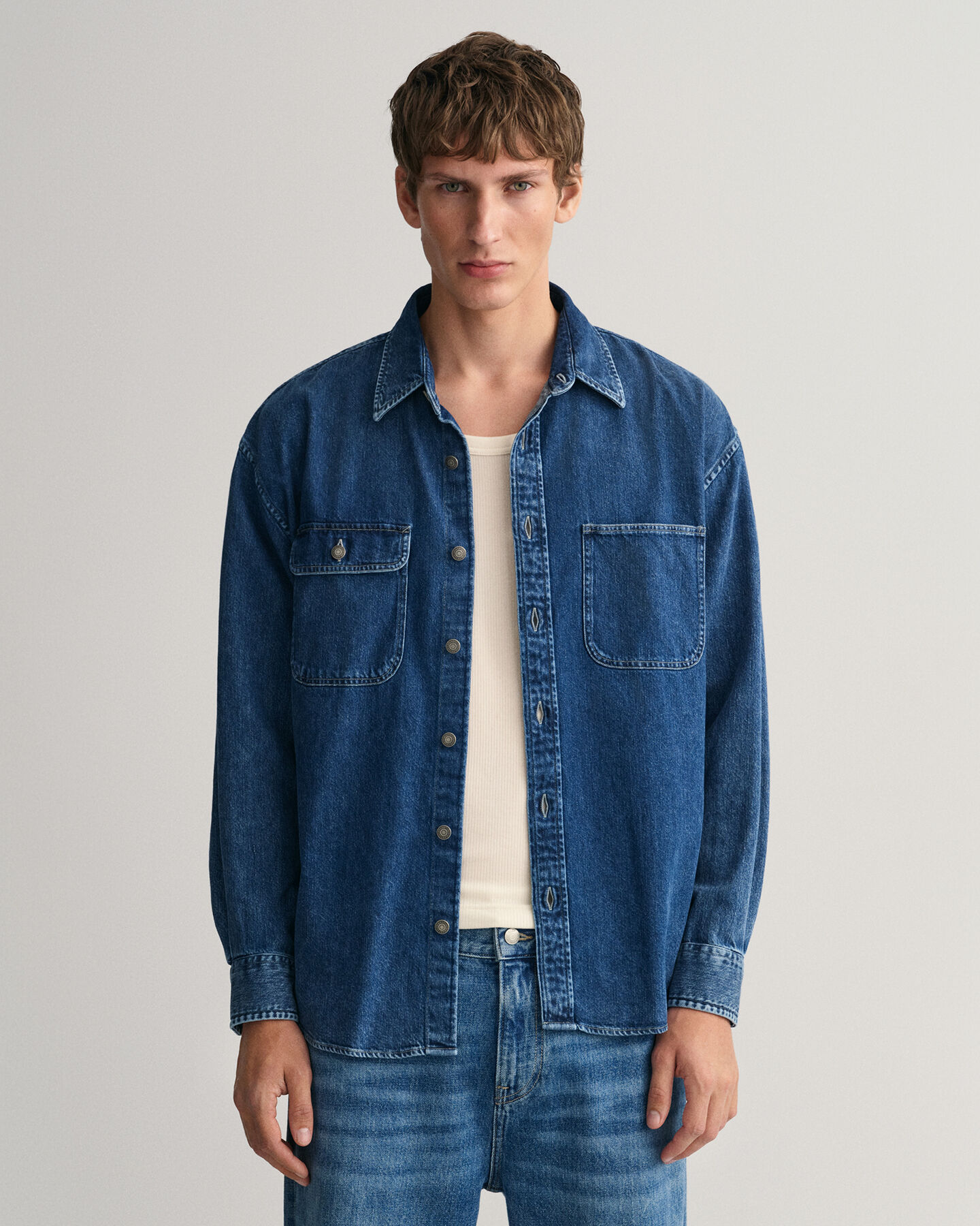Oversized denim overhemd