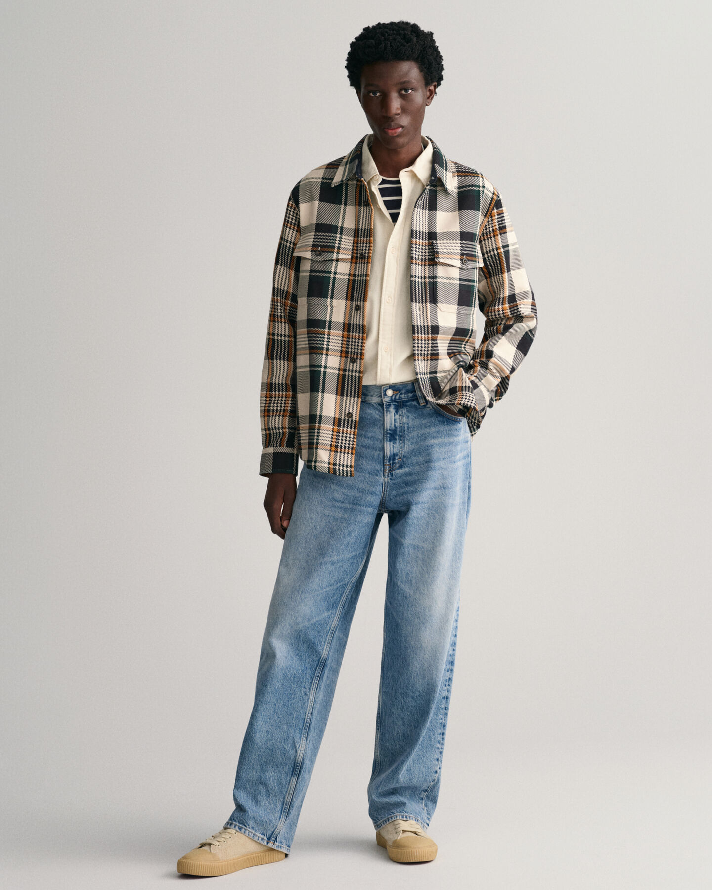 Geruit overshirt van zware keperstof