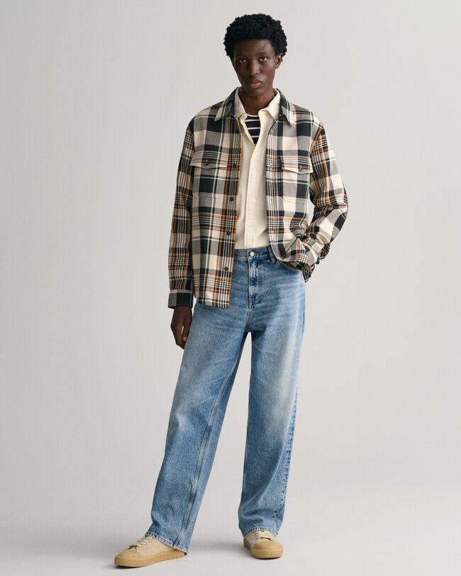 Geruit overshirt van zware keperstof