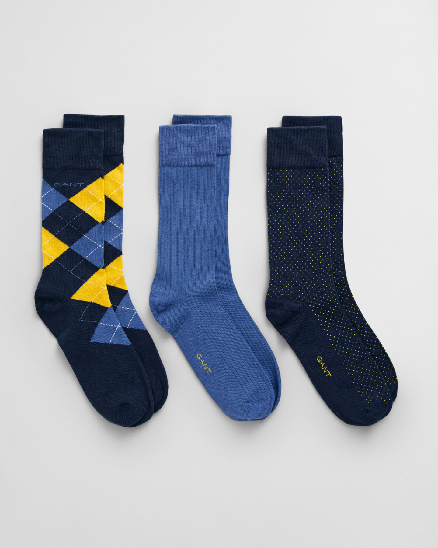 Set van drie paar Argyle sokken in cadeauverpakking