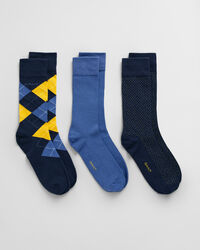Set van drie paar Argyle sokken in cadeauverpakking