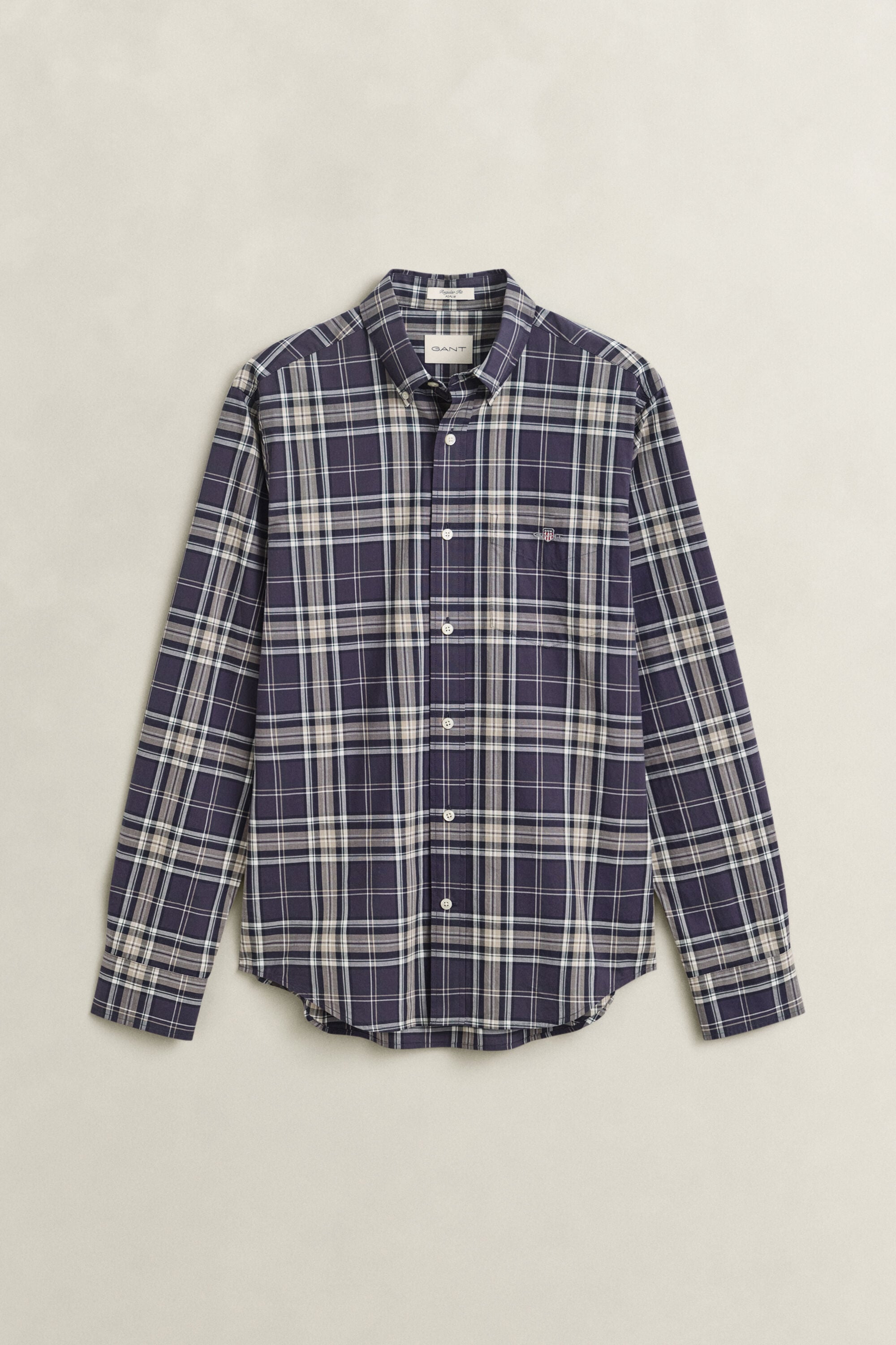 Geruit poplin overhemd