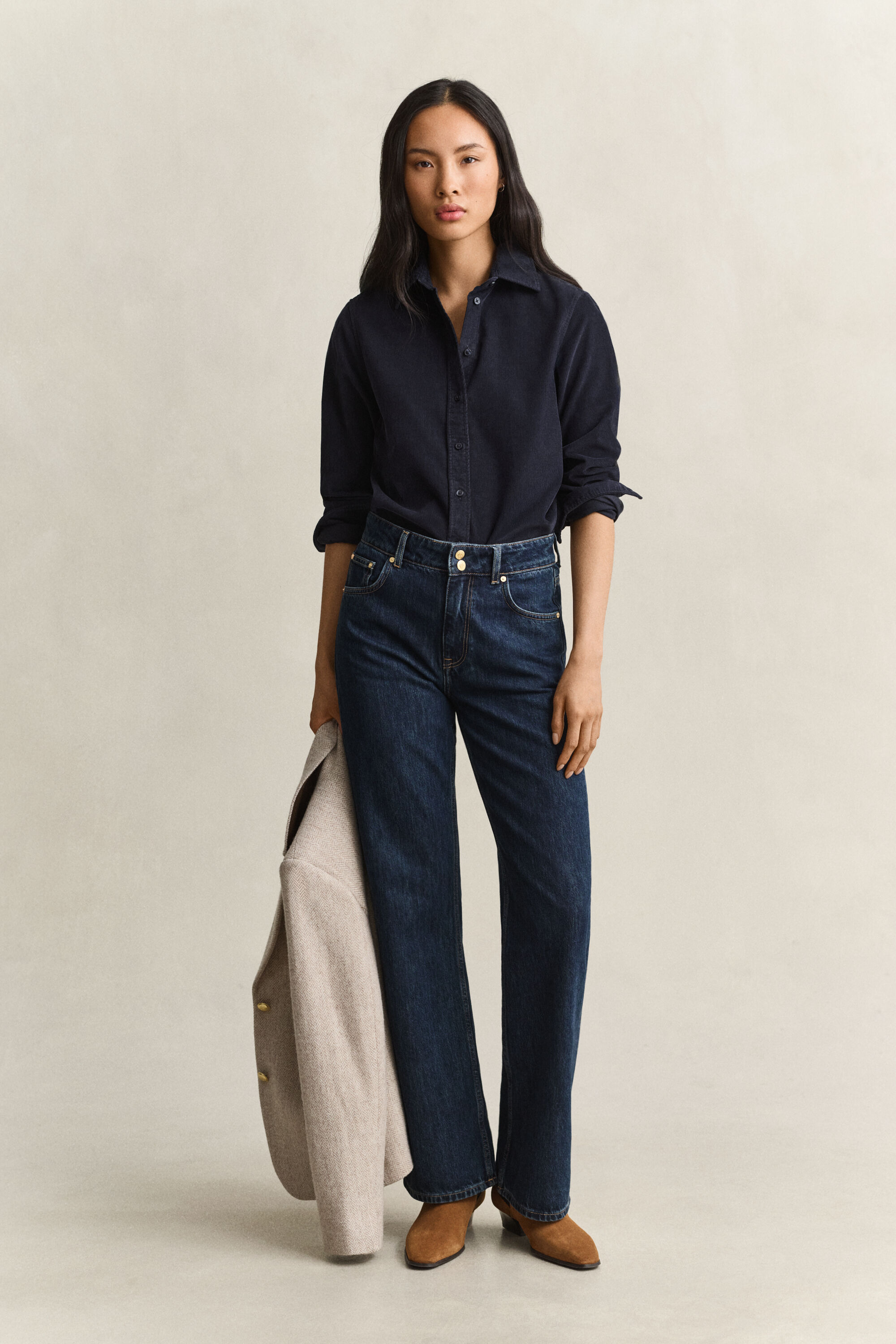 Regular corduroy overhemd
