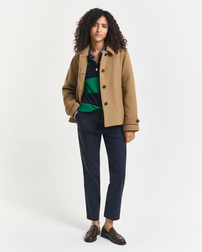 Korte Car Coat van wolmix