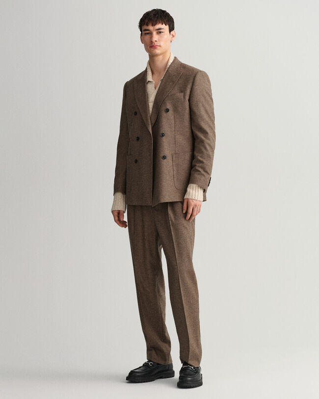 Kostuumblazer met pied-de-poulemotief