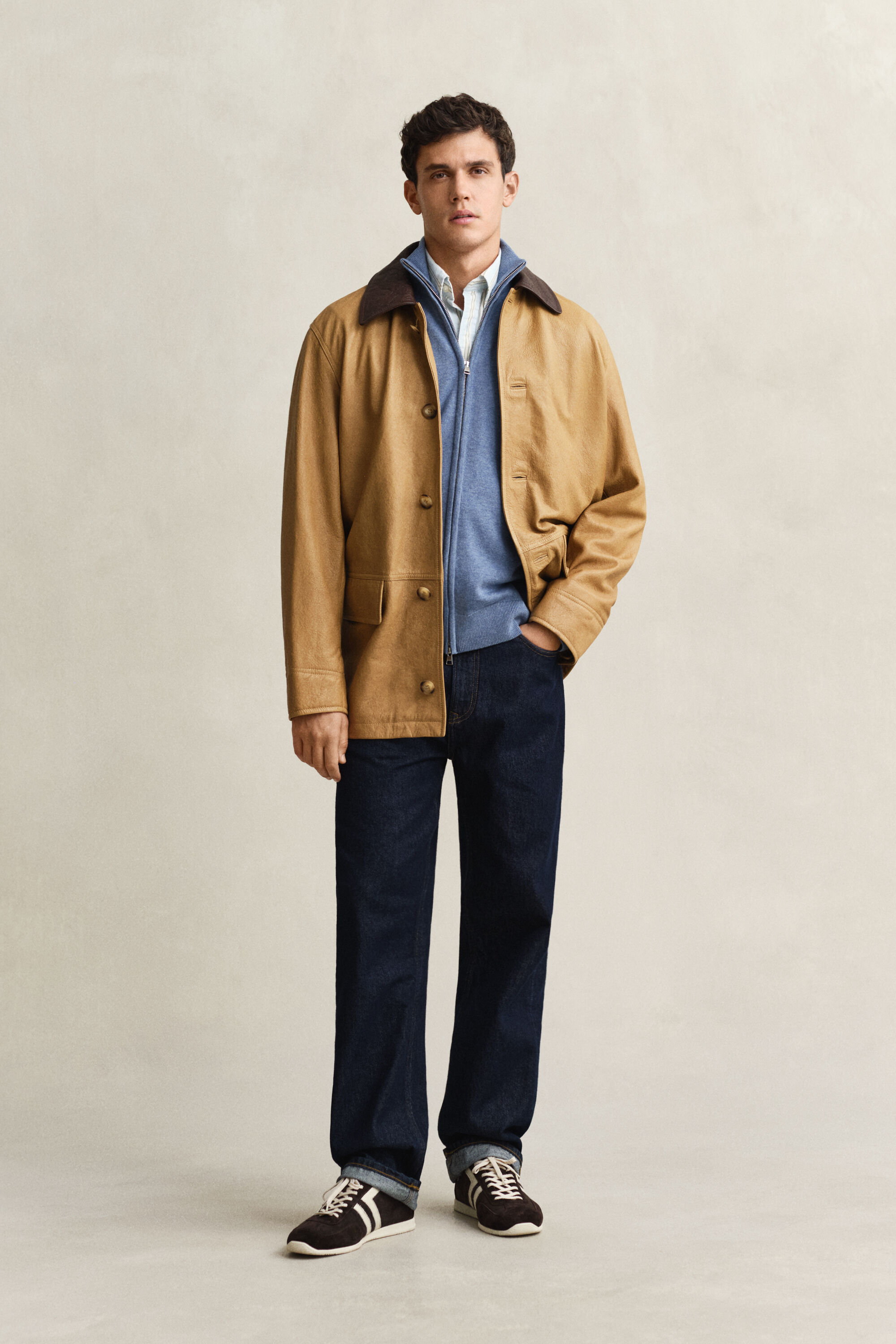 Casual vest van katoen met ritssluiting