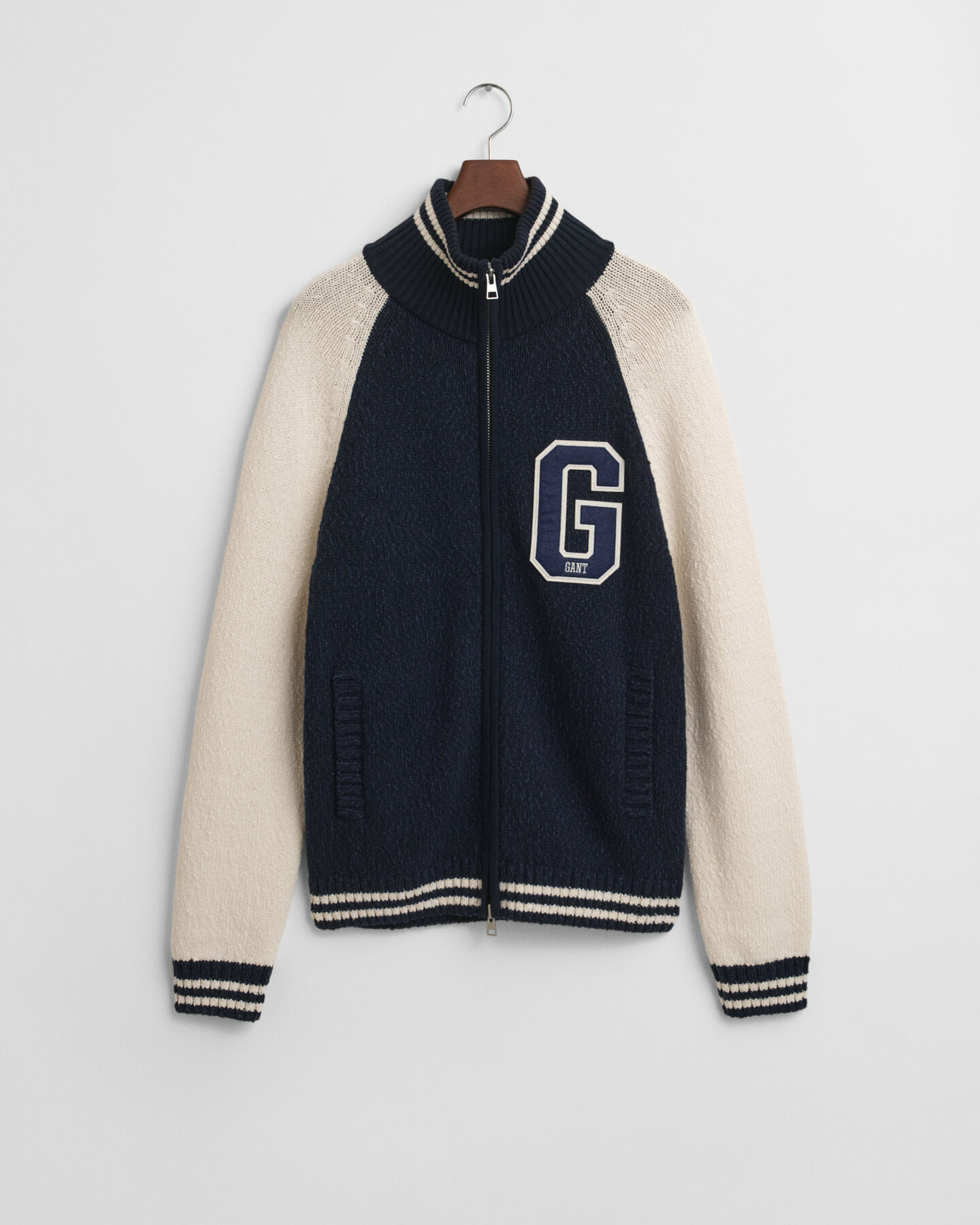 Vest met rits van oneffen katoen