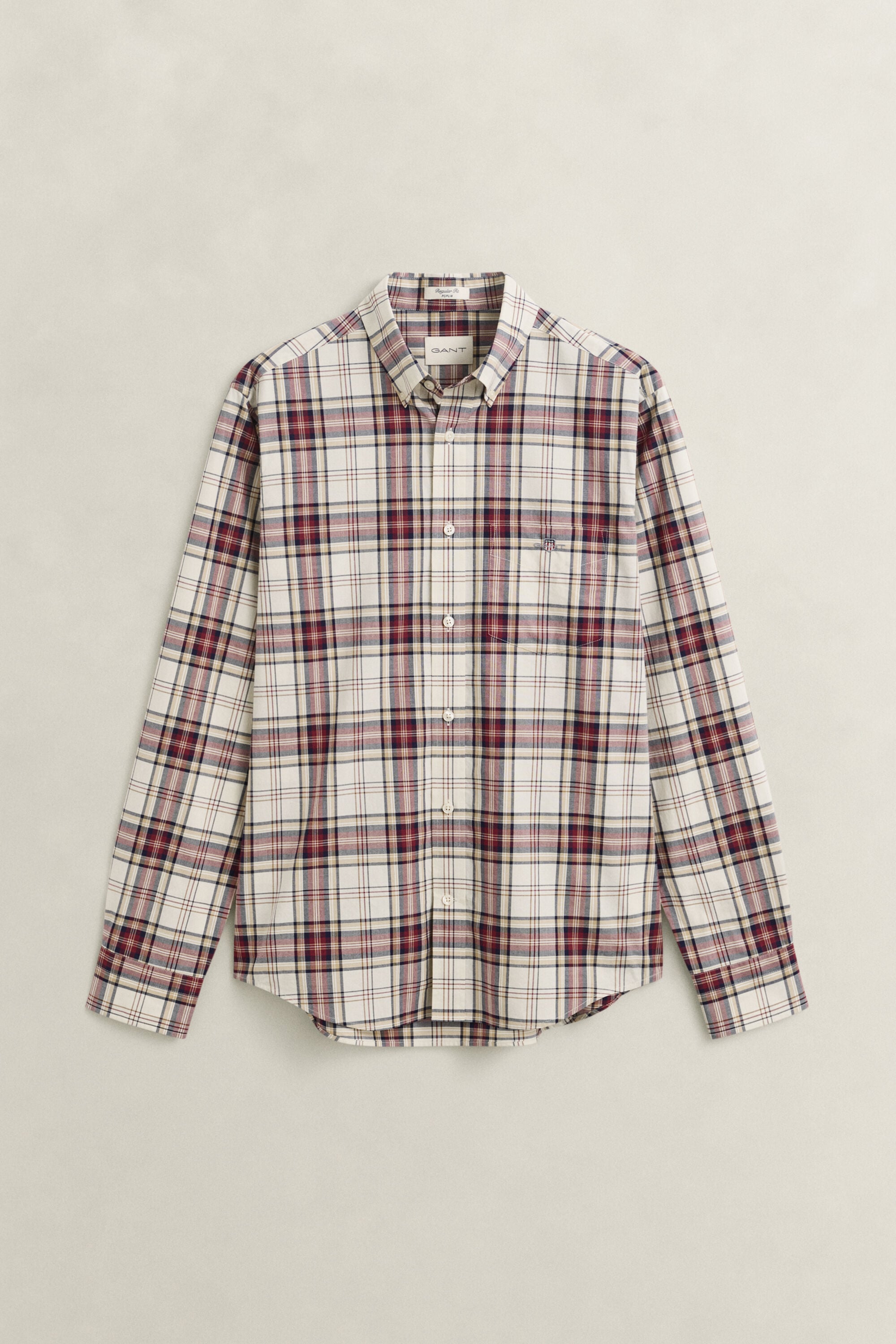 Geruit poplin overhemd
