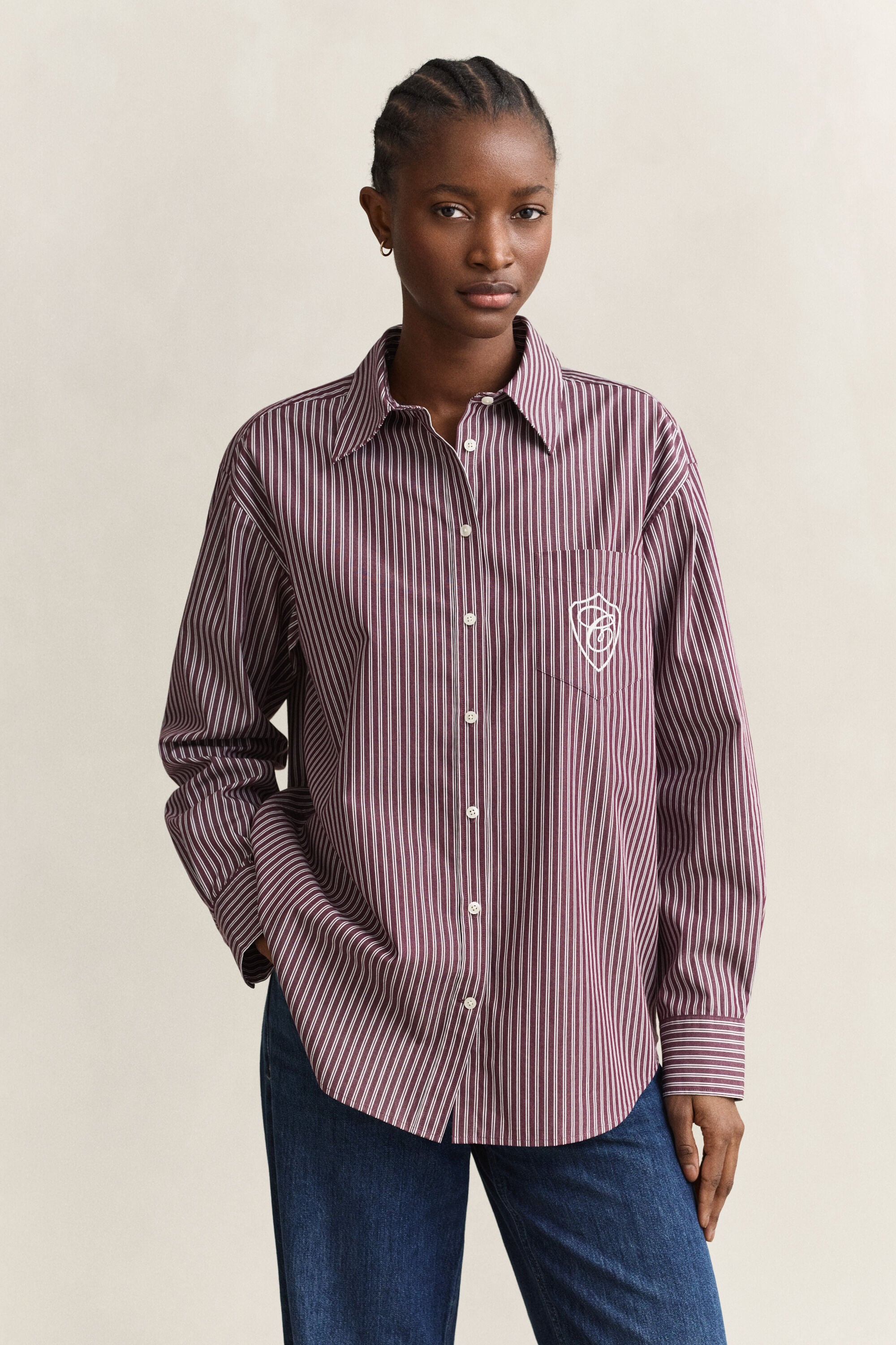 Relaxed Fit klassiek gestreept overhemd van poplin