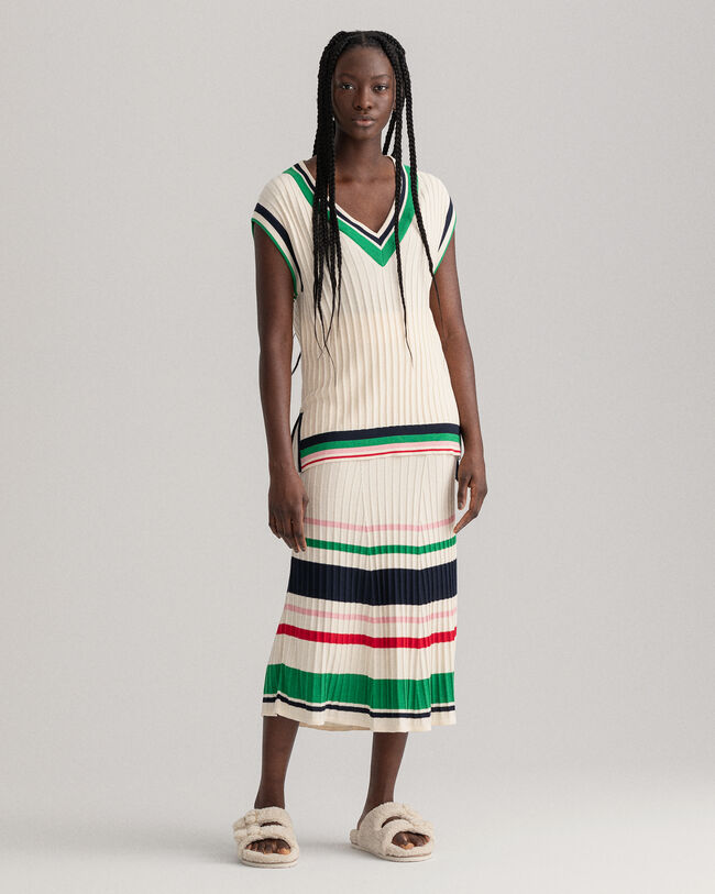 Gestreepte ribgebreide spencer