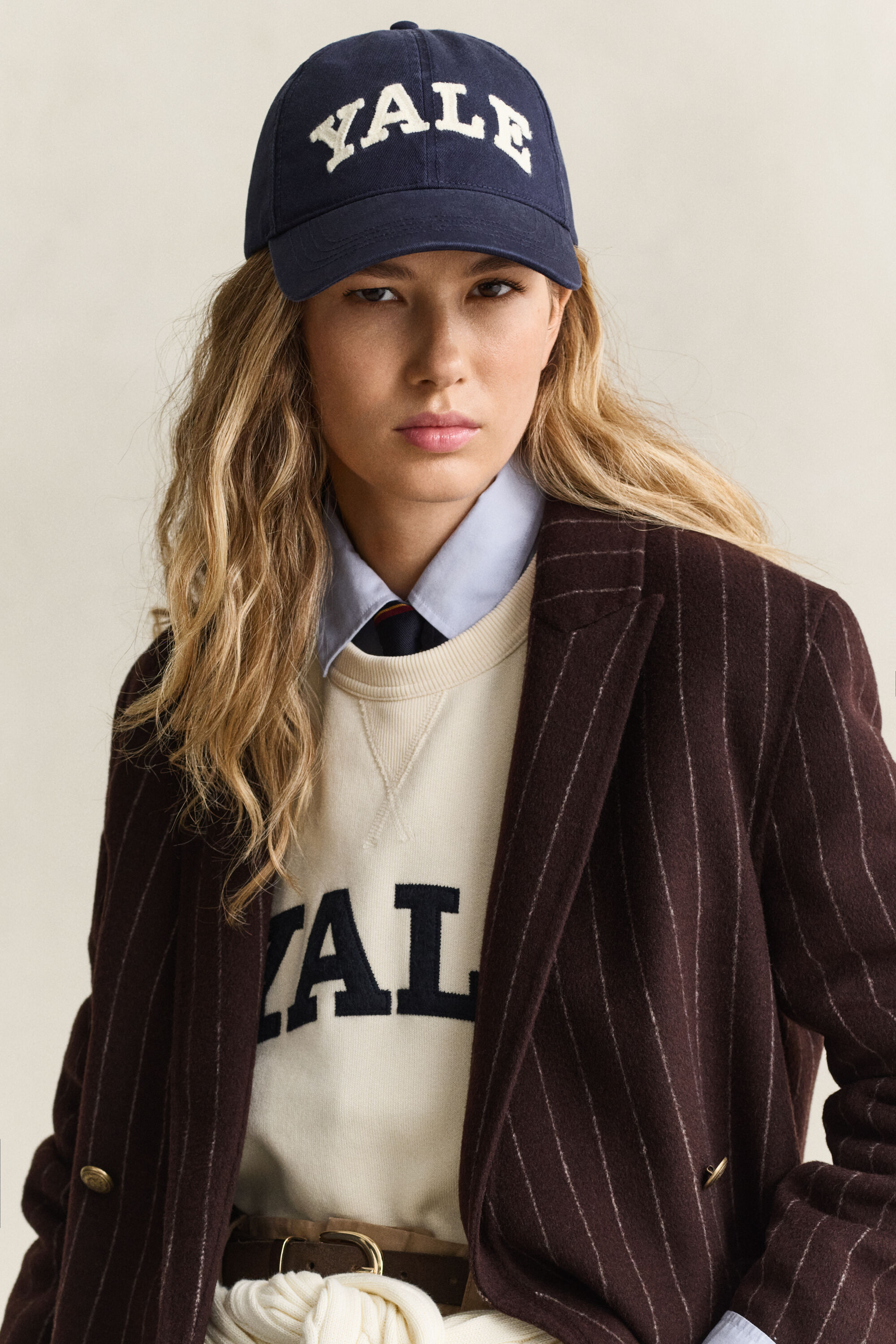 Gant x Yale handgestikte blazer met krijtstreep