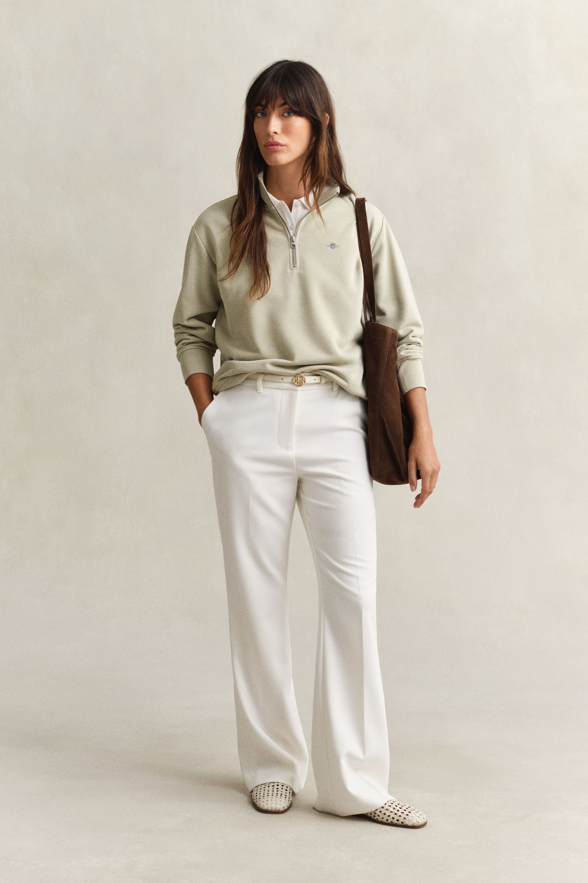 Shield sweatshirt met korte rits