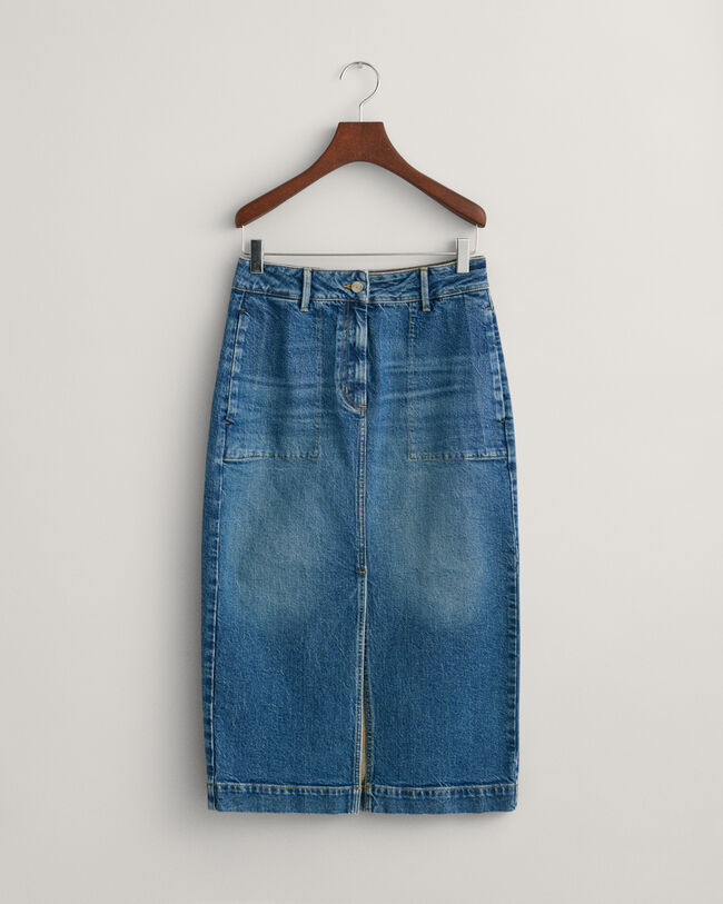 Denim rok met split