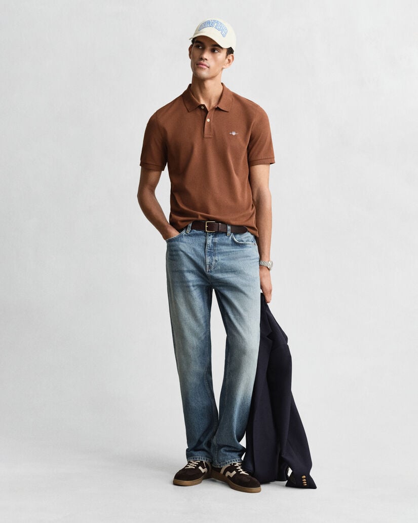 Regular Fit Shield piqué poloshirt