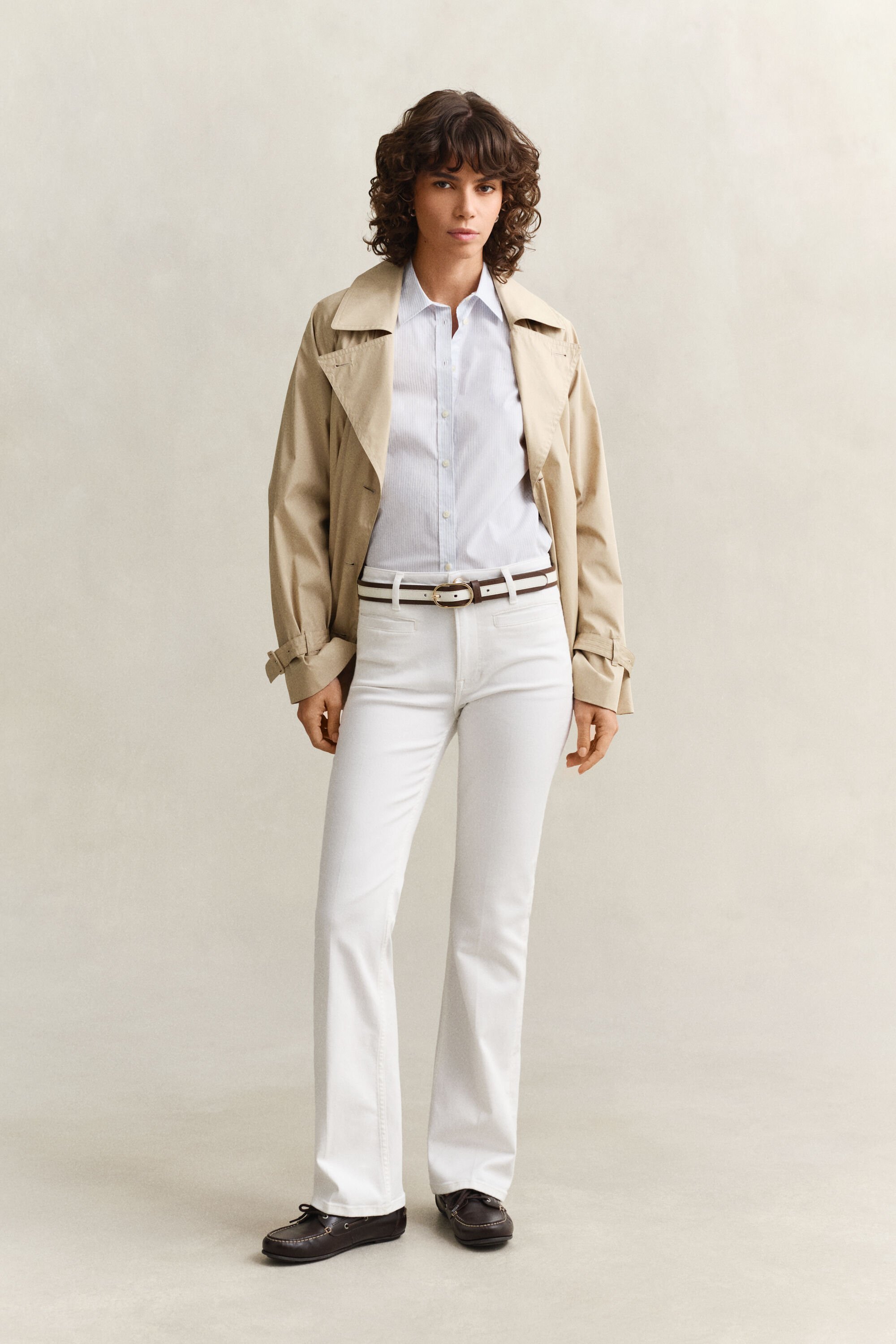 Slim Fit poplin overoverhemd met strepen